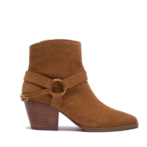 New Michael Kors Goldie Suede Stacked Booties - Picture 4 of 11